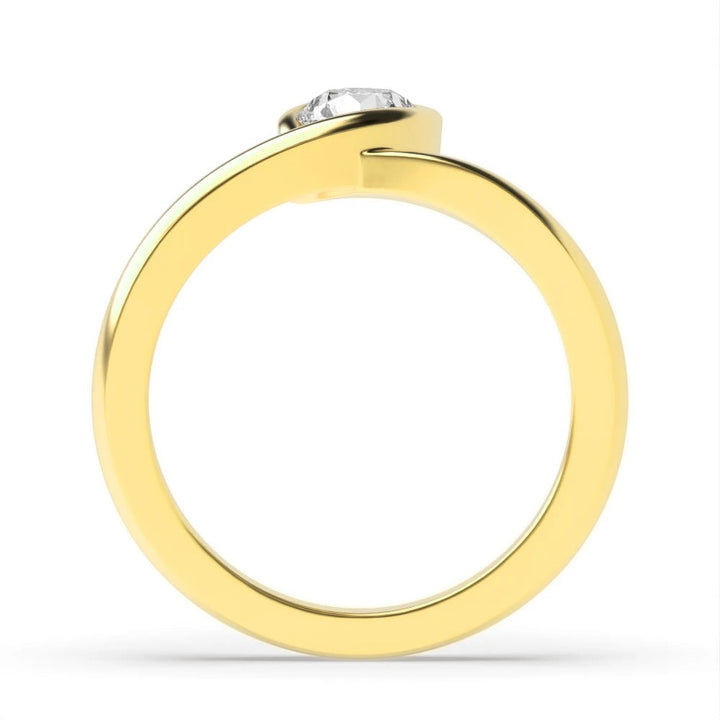 Sabrina 4 Prong Round Lab Grown Diamond Charm Classic Solitaire Engagement Ring