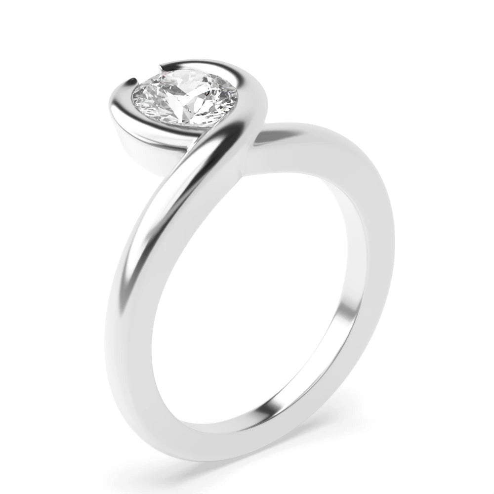Sabrina 4 Prong Round Lab Grown Diamond Charm Classic Solitaire Engagement Ring