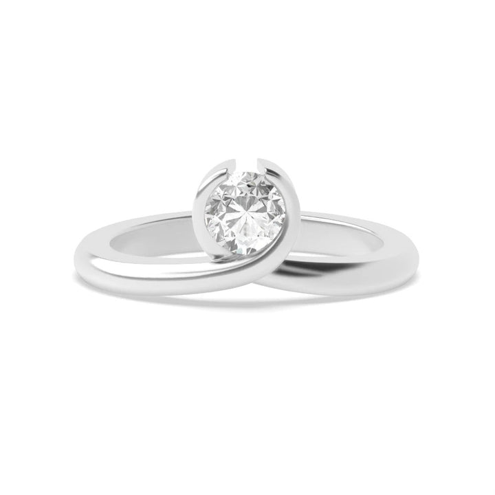 Sabrina 4 Prong Round Lab Grown Diamond Charm Classic Solitaire Engagement Ring
