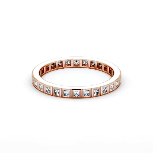 Sage Full Eternity Princess Lab Diamond Unique Bezel Style Ring