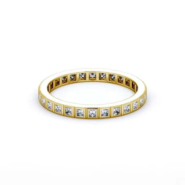 Sage Full Eternity Princess Lab Diamond Unique Bezel Style Ring