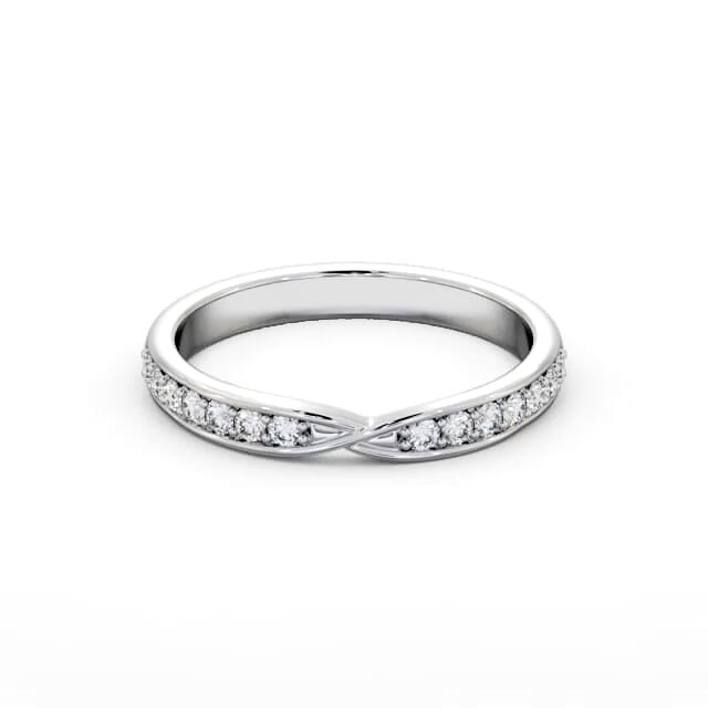 Sage Half Eternity Round  Lab Diamond Pinched Cross Over Design Ring