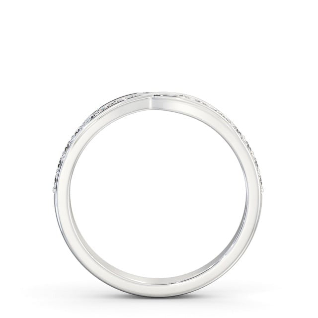 Sage Half Eternity Round  Lab Diamond Pinched Cross Over Design Ring