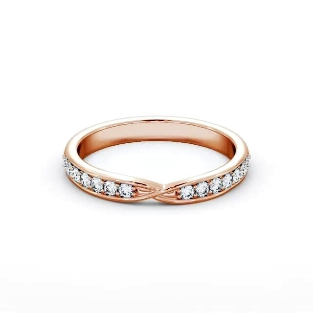 Sage Half Eternity Round  Lab Diamond Pinched Cross Over Design Ring