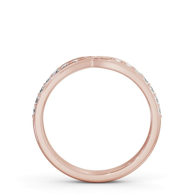 Sage Half Eternity Round  Lab Diamond Pinched Cross Over Design Ring