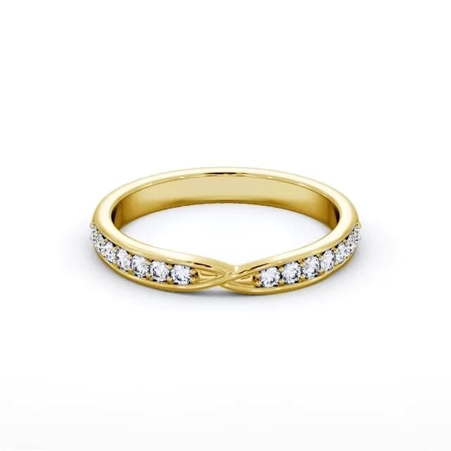 Sage Half Eternity Round  Lab Diamond Pinched Cross Over Design Ring