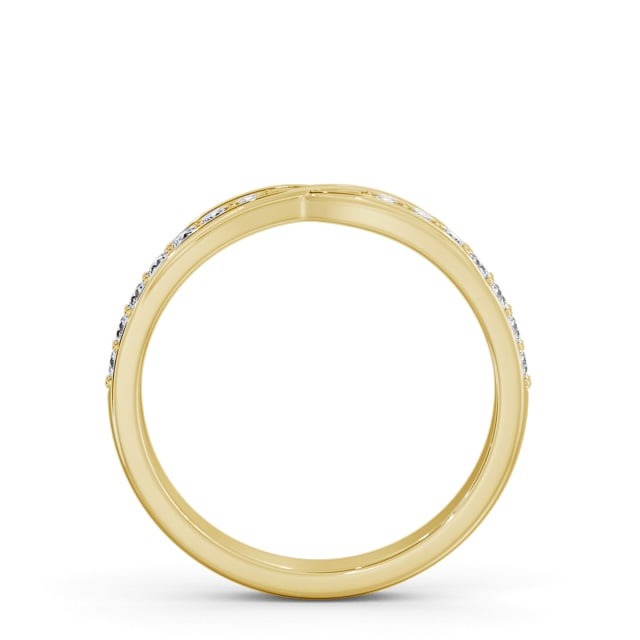 Sage Half Eternity Round  Lab Diamond Pinched Cross Over Design Ring