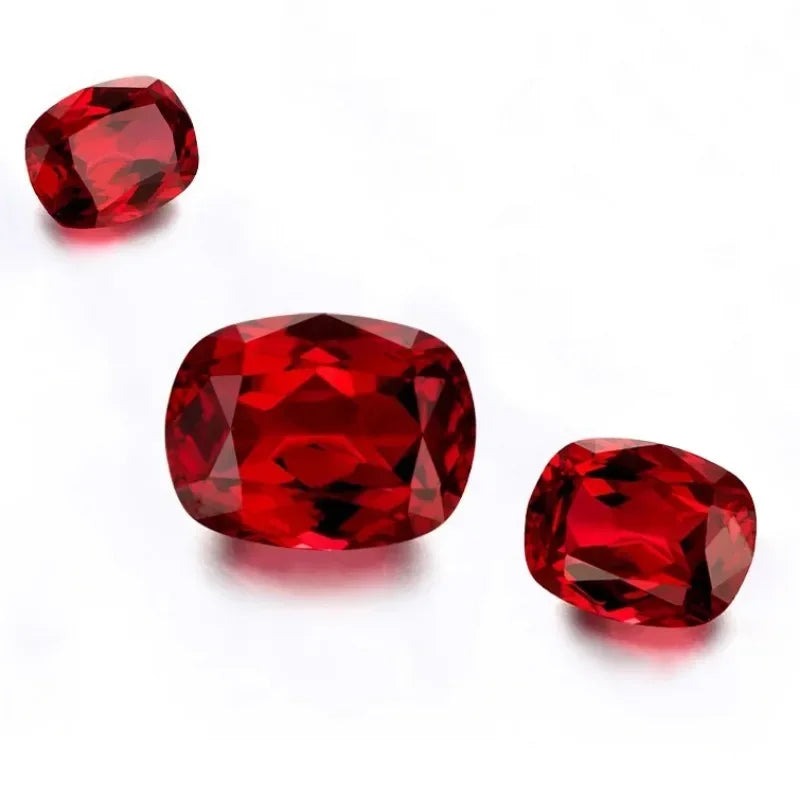 Red Cushion Cut Certified Moissanite