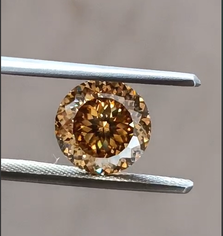 Round Cut Brown Moissanite Loose Stone