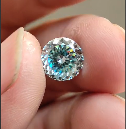Cyan Blue Portuguese Cut Moissanite