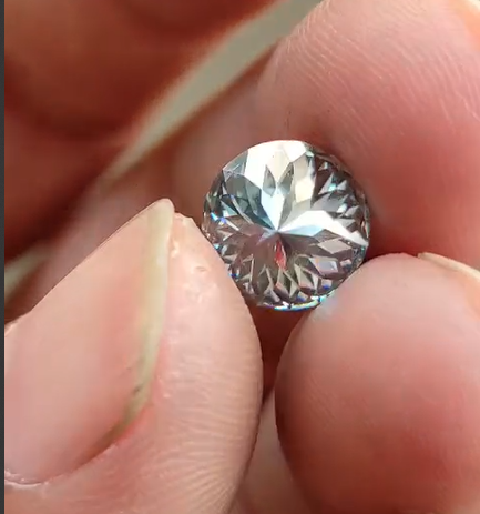 Cyan Blue Portuguese Cut Moissanite