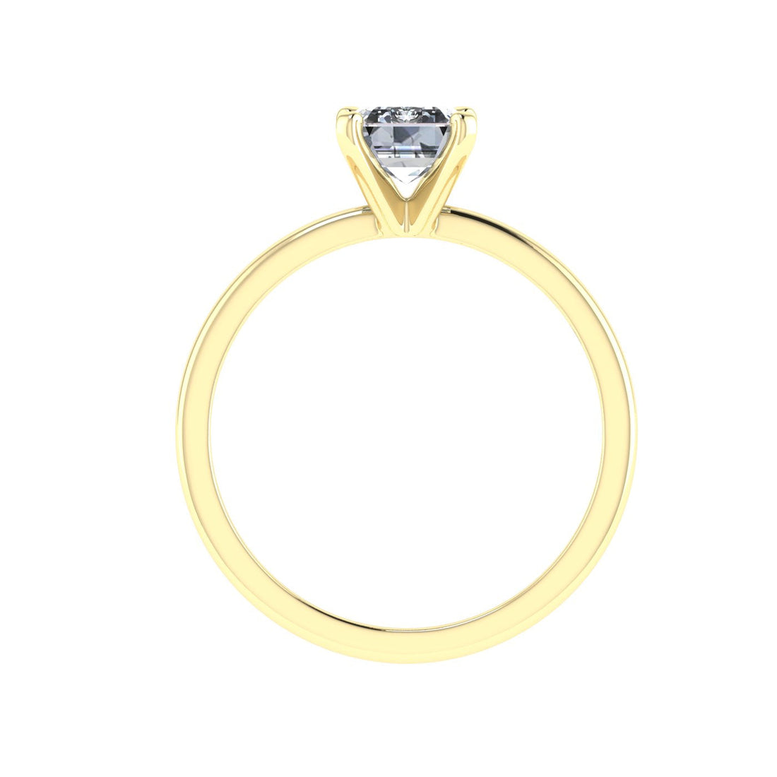 Serenade Emerald Solitaire Moissanite Engagement Ring Yellow Gold