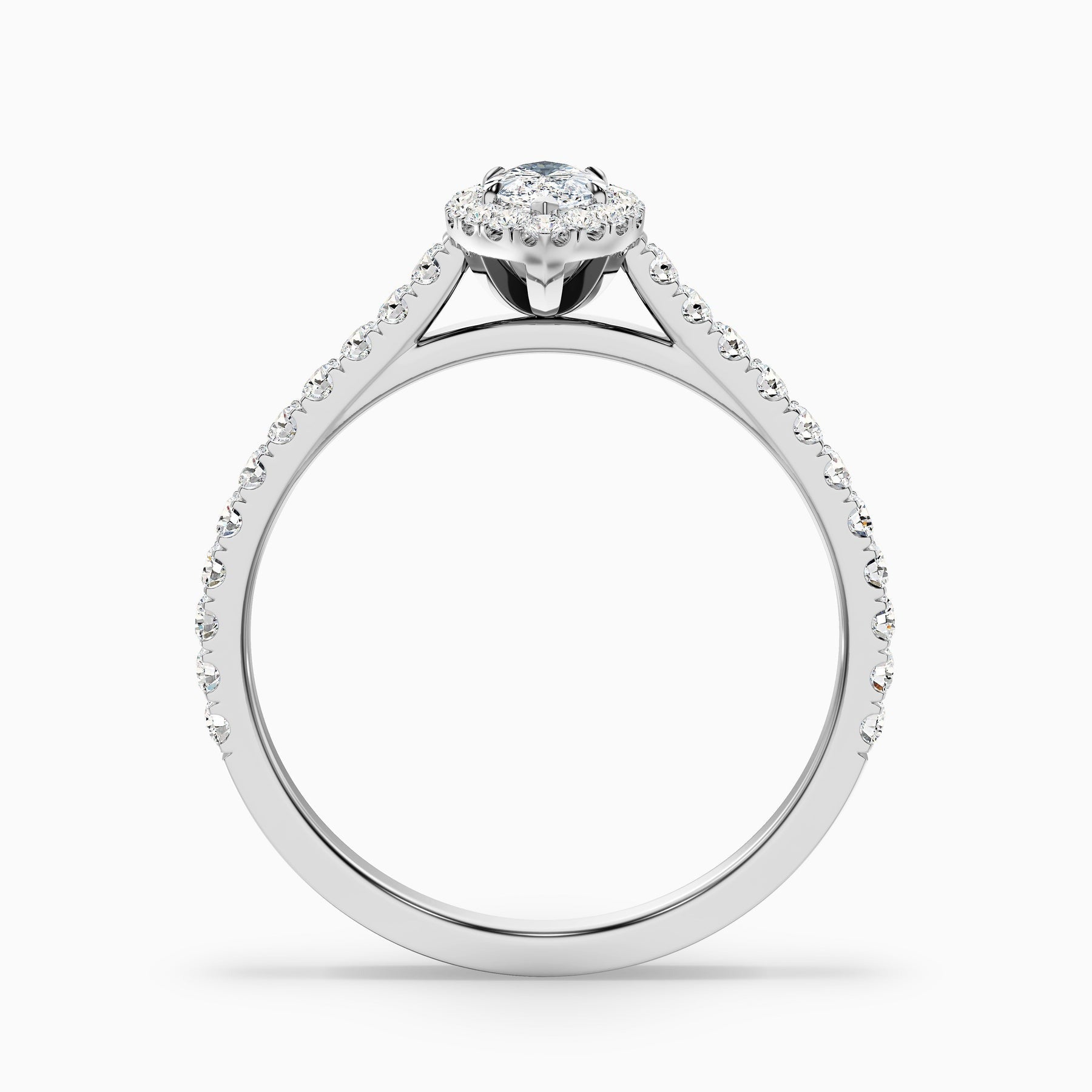 Serenity 1 Carat Marquise Halo Pave Lab Grown Diamond Ring