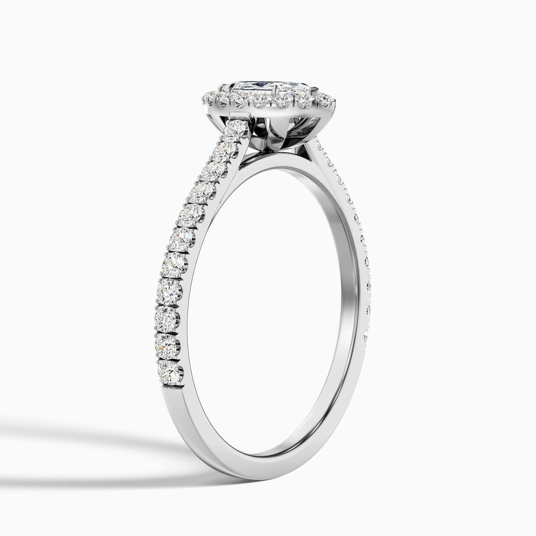 Serenity 1 Carat Marquise Halo Pave Lab Grown Diamond Ring