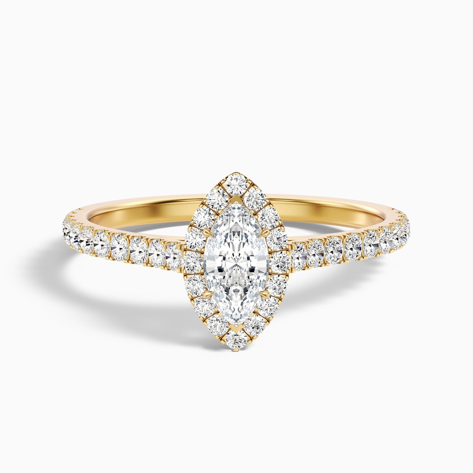 Serenity 1 Carat Marquise Halo Pave Lab Grown Diamond Ring