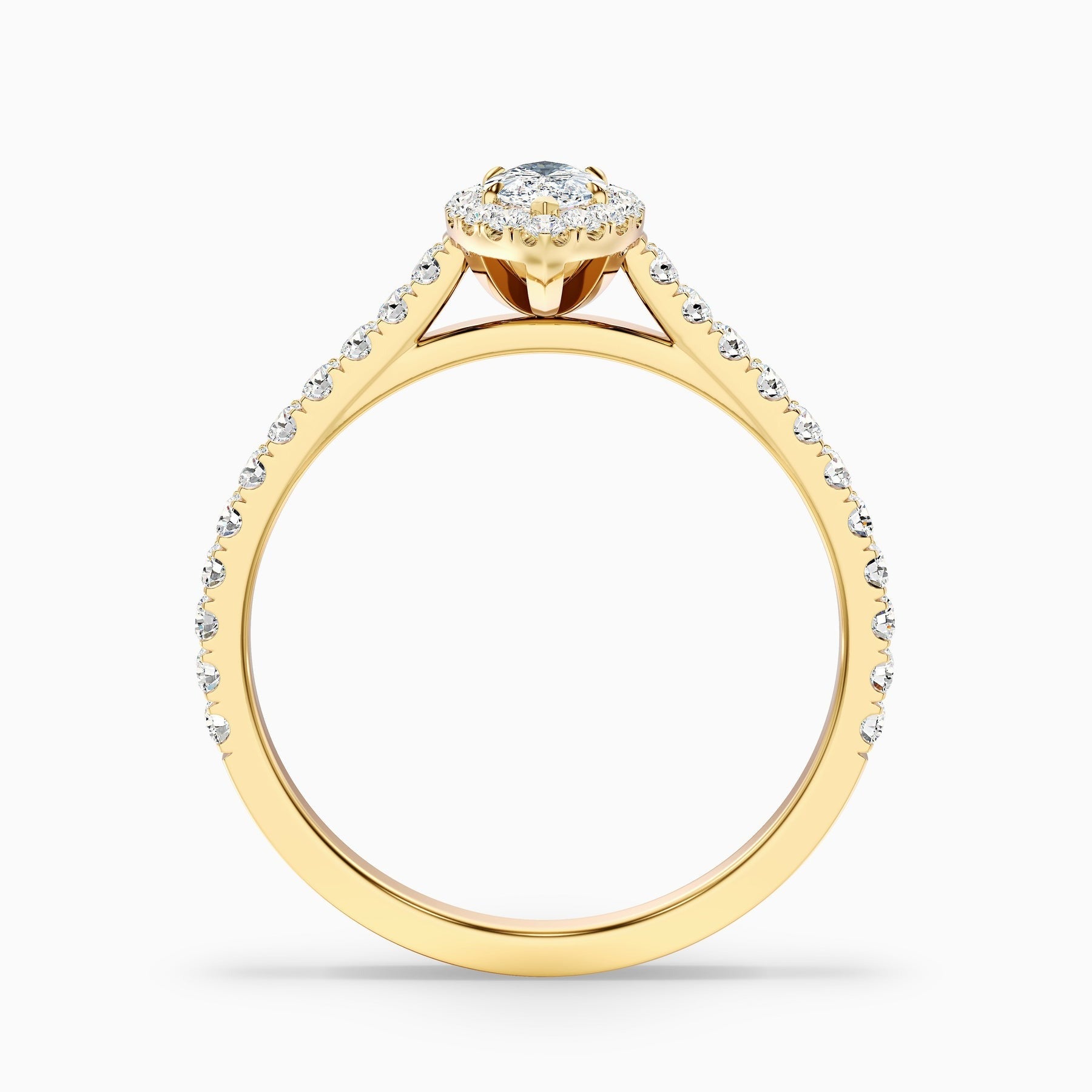 Serenity 1 Carat Marquise Halo Pave Lab Grown Diamond Ring