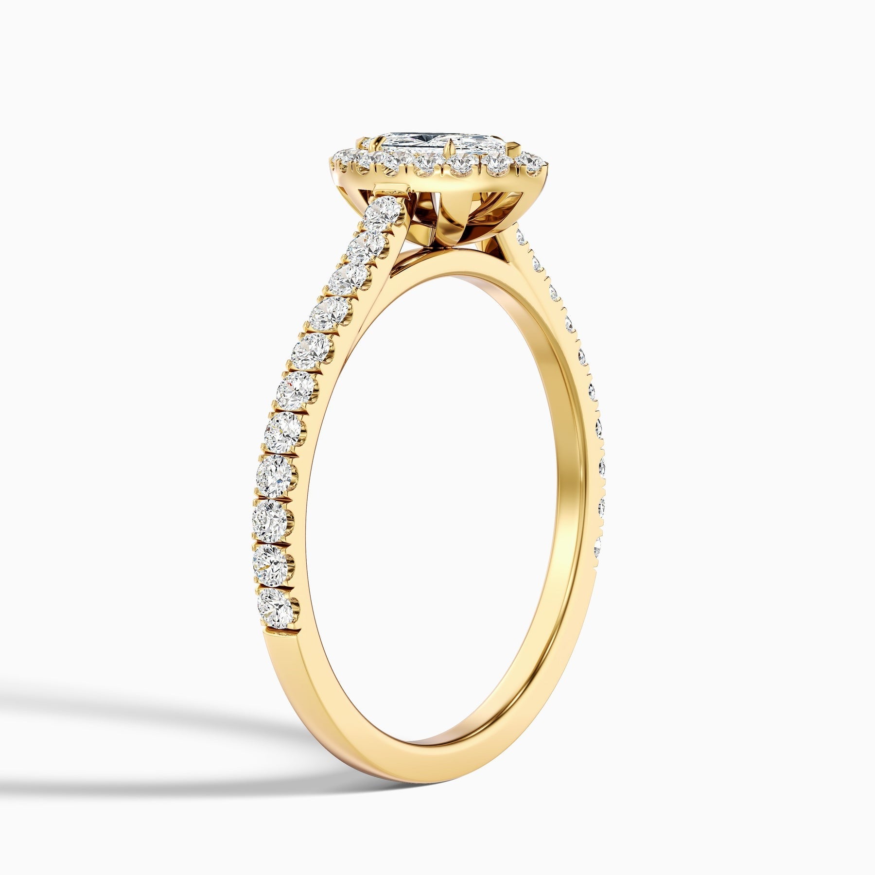 Serenity 1 Carat Marquise Halo Pave Lab Grown Diamond Ring