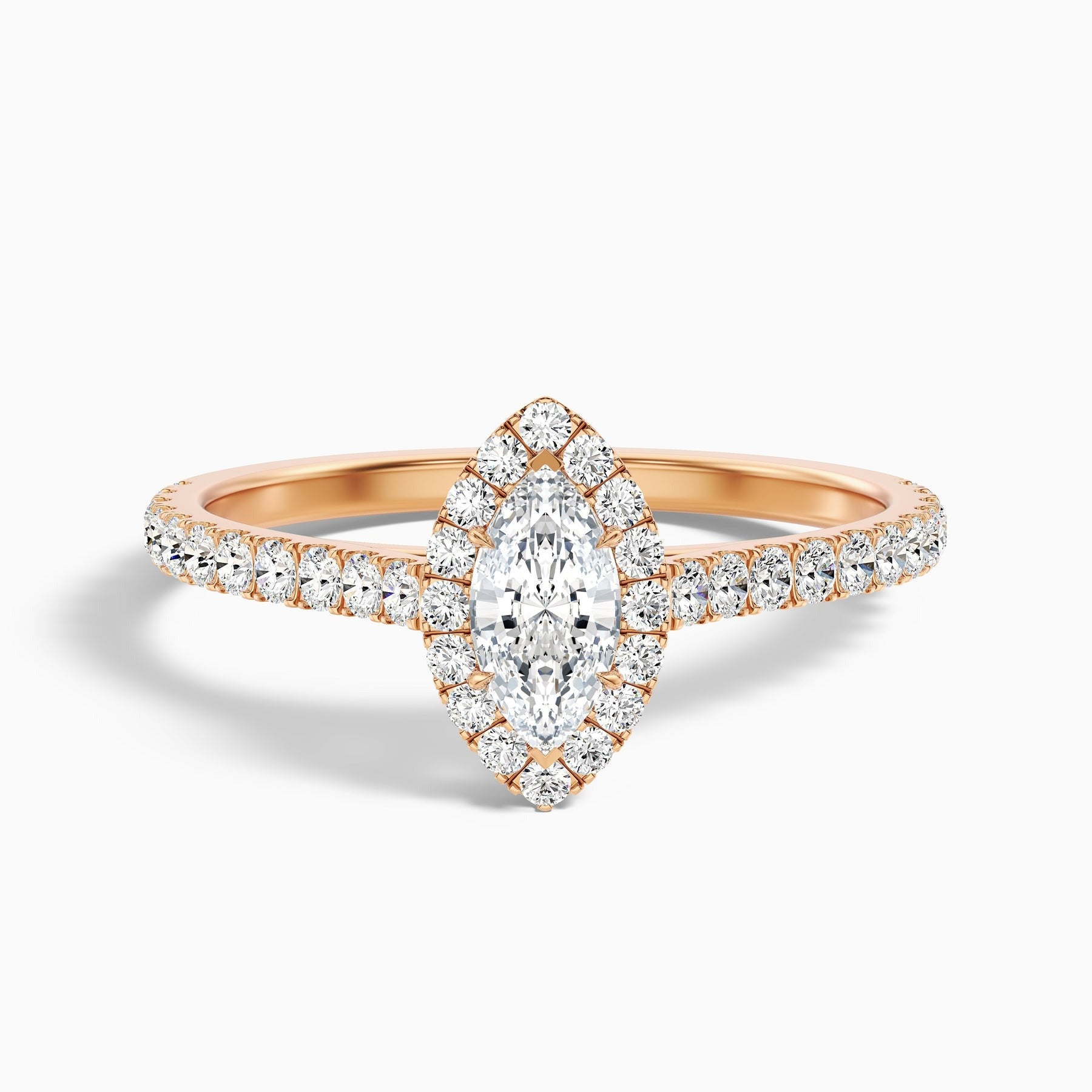 Serenity 1 Carat Marquise Halo Pave Lab Grown Diamond Ring