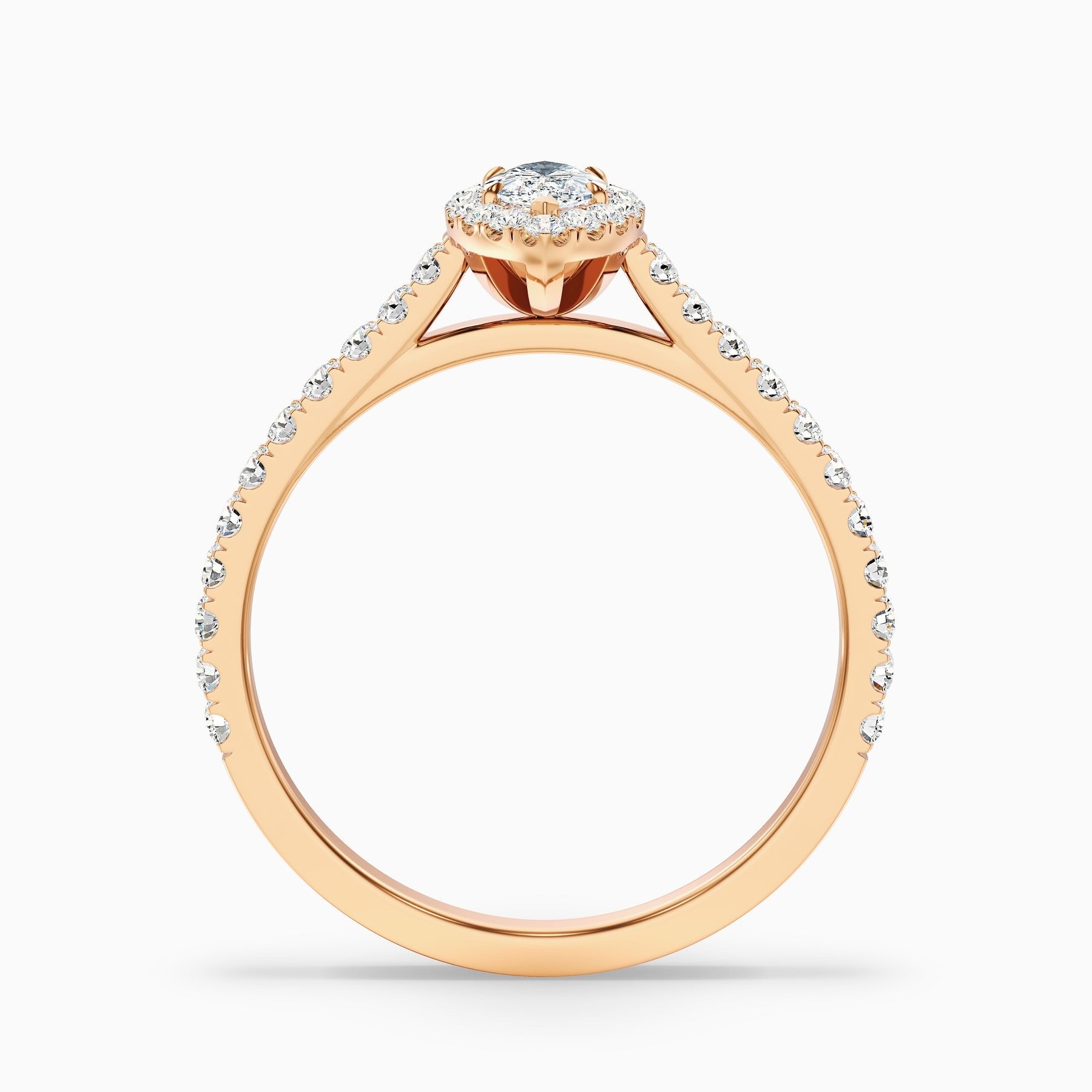 Serenity 1 Carat Marquise Halo Pave Lab Grown Diamond Ring