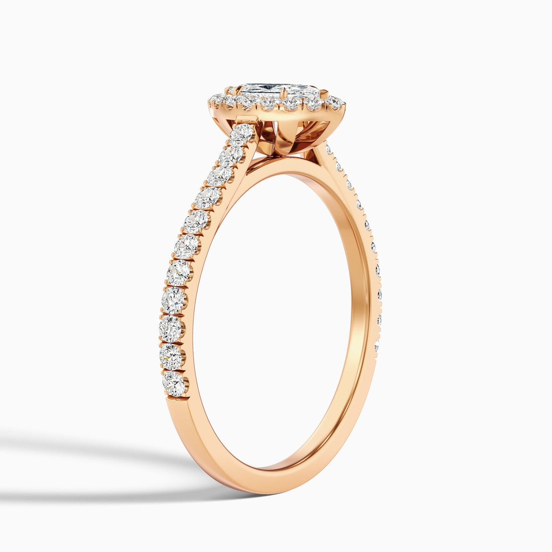Serenity 1 Carat Marquise Halo Pave Lab Grown Diamond Ring