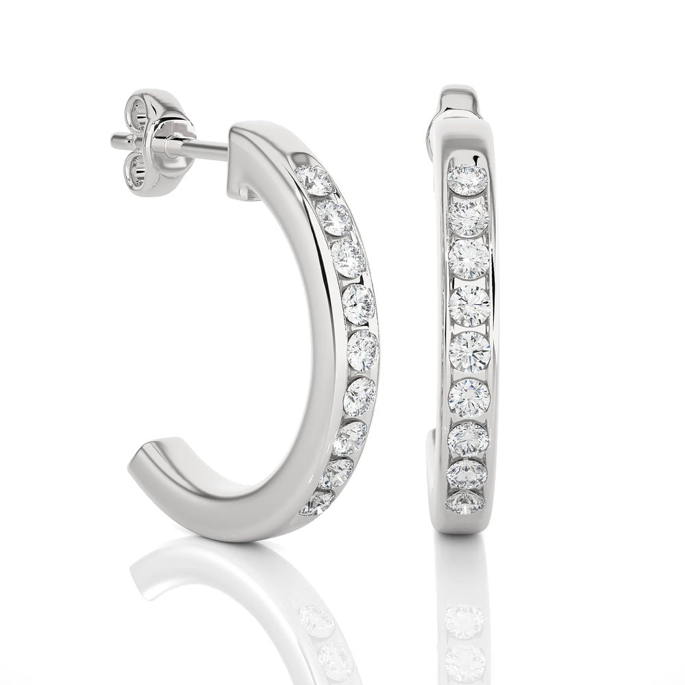 Serenity Half-Hoop Lab Diamond Earrings