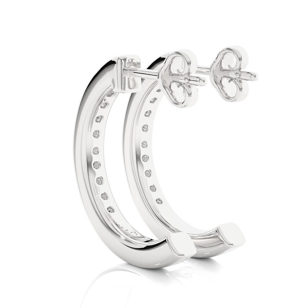 Serenity Half-Hoop Lab Diamond Earrings