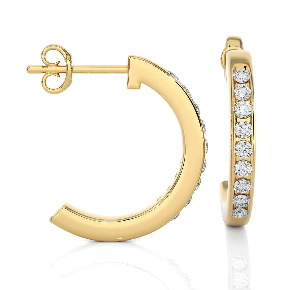 Serenity Half-Hoop Lab Diamond Earrings