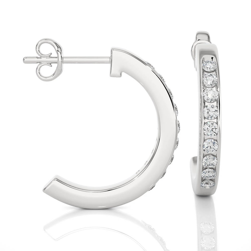 Serenity Half-Hoop Lab Diamond Earrings