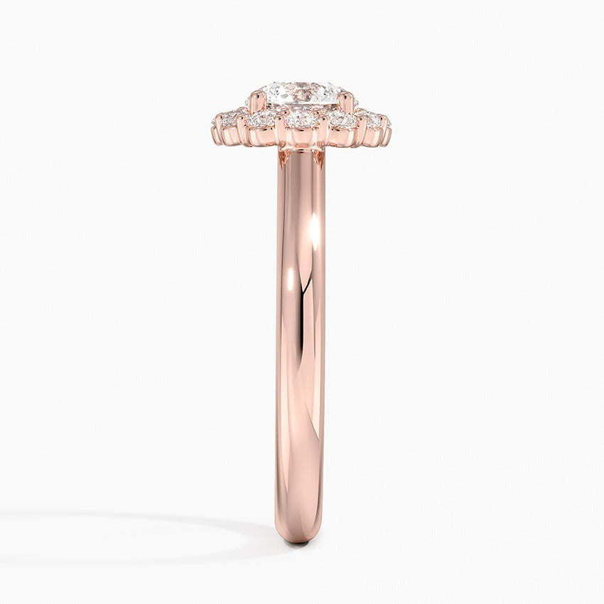 Serenity Round Halo Moissanite Engagement Ring Rose Gold