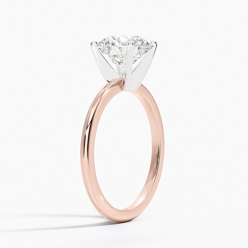 Sheen Round Four-Prong Solitaire Moissanite Engagement Ring Rose Gold