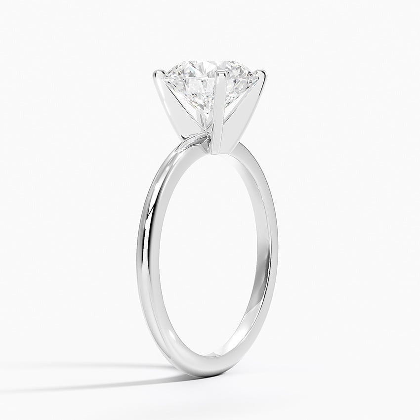 Sheen Round Four-Prong Solitaire Moissanite Engagement Ring White Gold