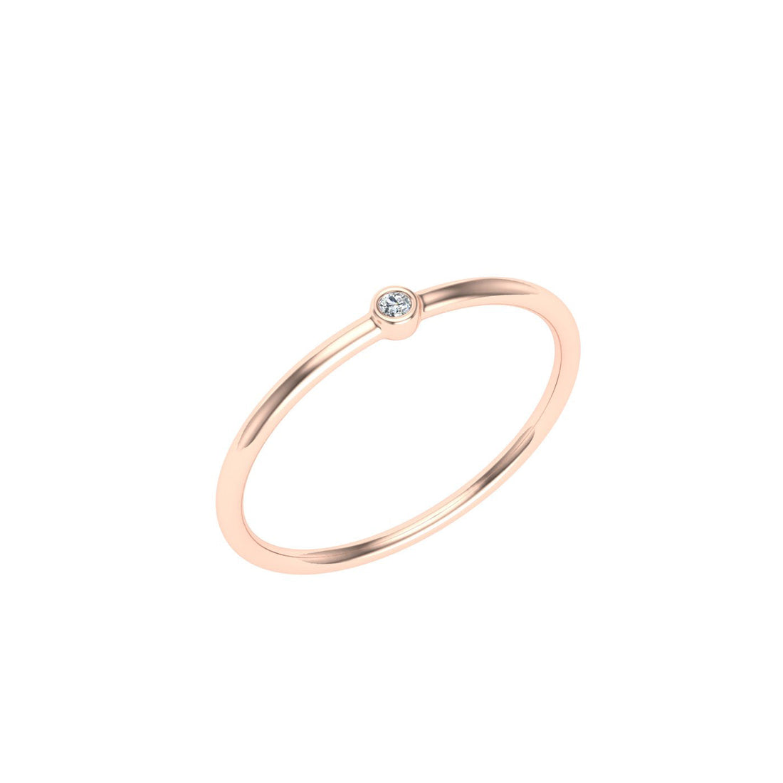 Single Dot Moissanite Wedding Band Rose Gold