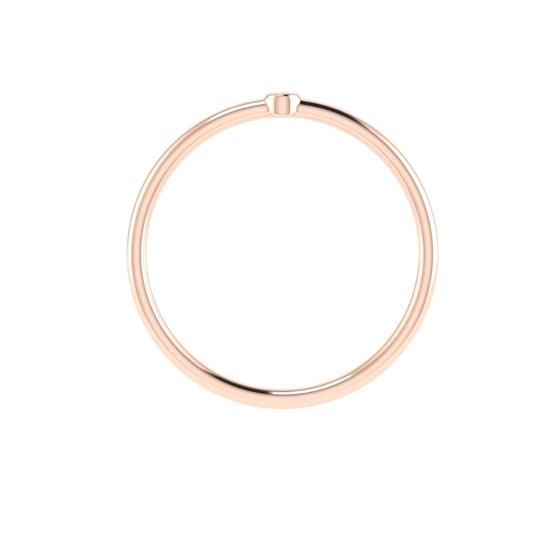 Single Dot Moissanite Wedding Band Rose Gold