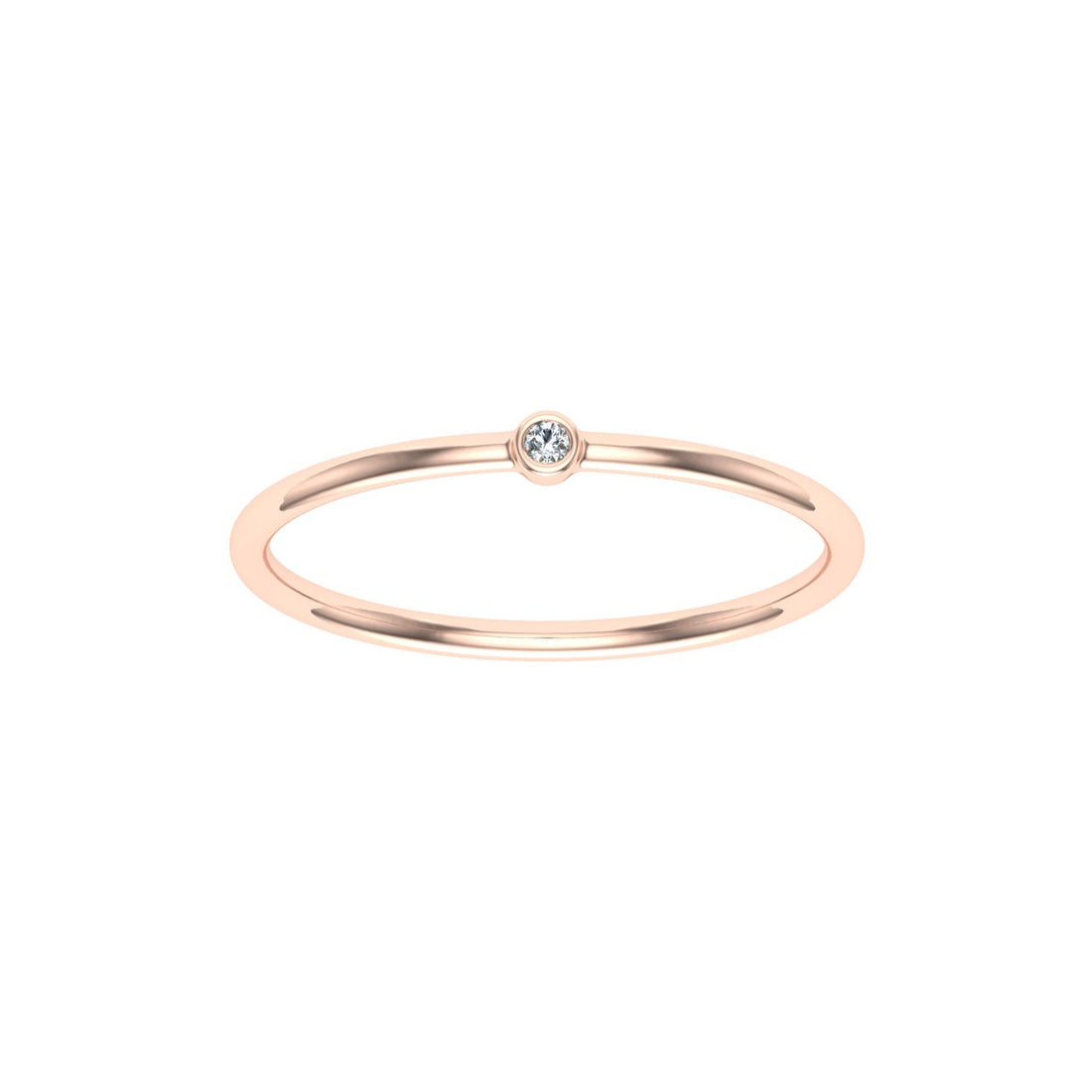 Single Dot Moissanite Wedding Band Rose Gold