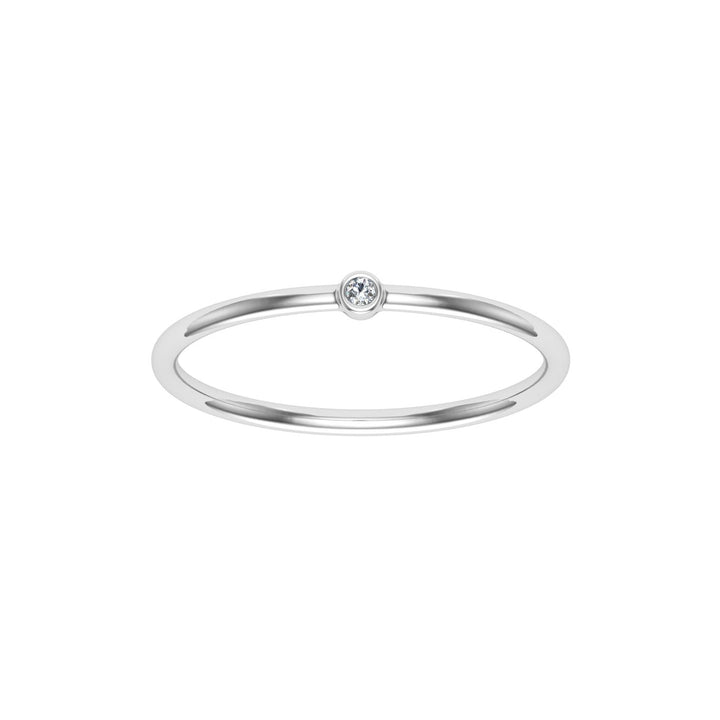 Single Dot Moissanite Wedding Band White Gold