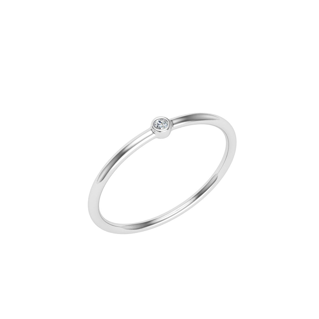 Single Dot Moissanite Wedding Band White Gold