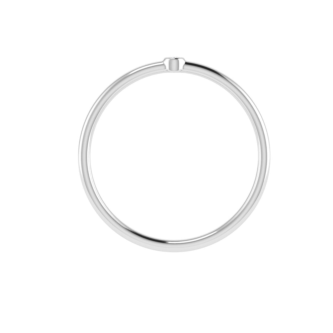 Single Dot Moissanite Wedding Band White Gold