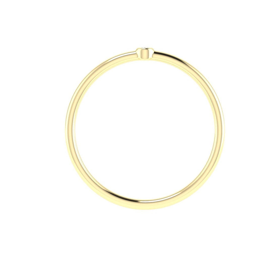 Single Dot Moissanite Wedding Band Yellow Gold