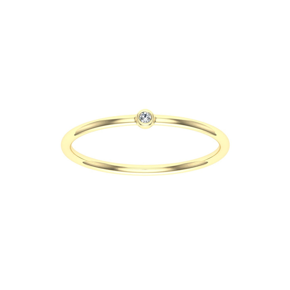 Single Dot Moissanite Wedding Band Yellow Gold