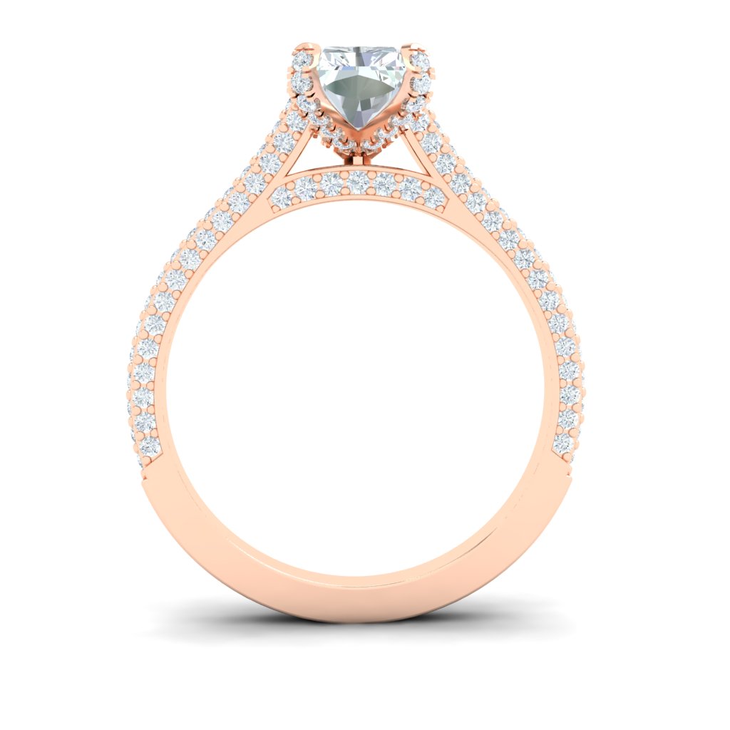 Skies Radiant Cut Micro Pavé Moissanite Engagement Ring Rose Gold