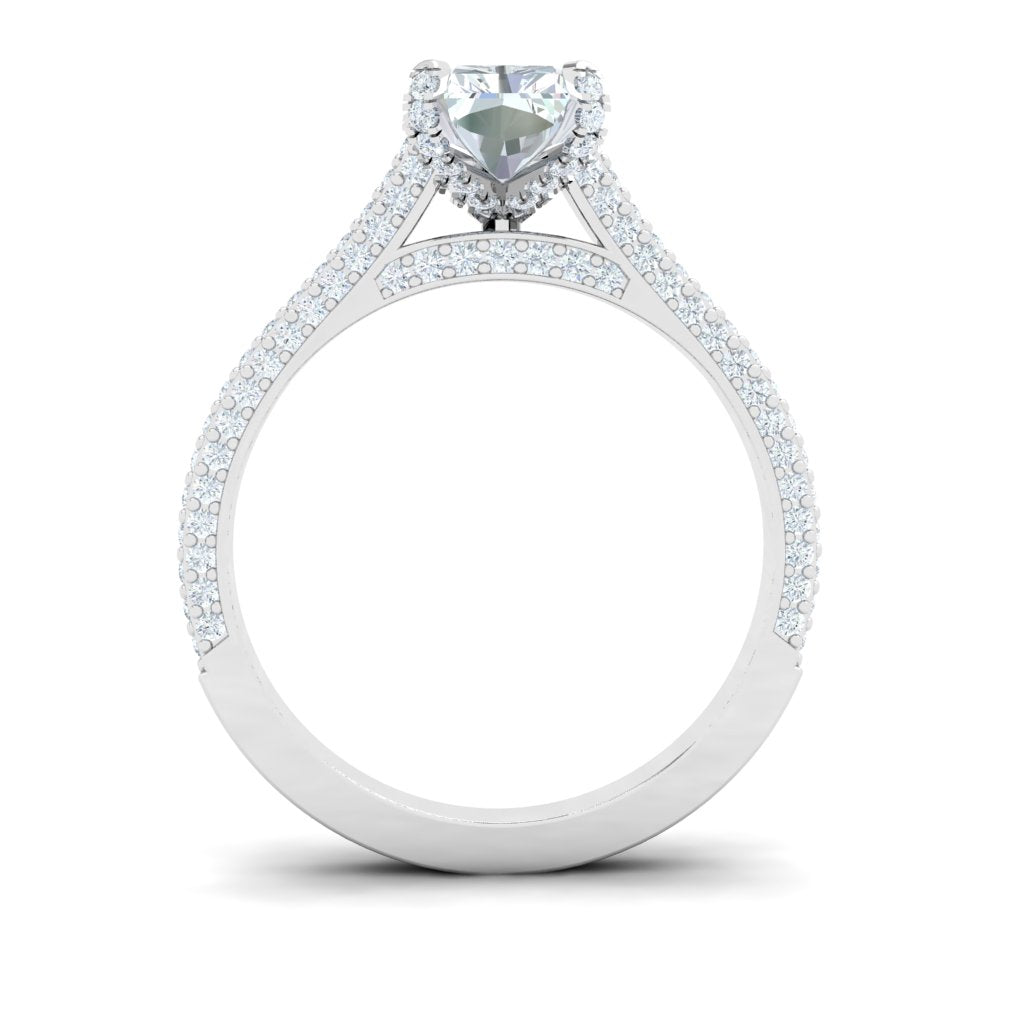 Skies Radiant Cut Micro Pavé Moissanite Engagement Ring White Gold