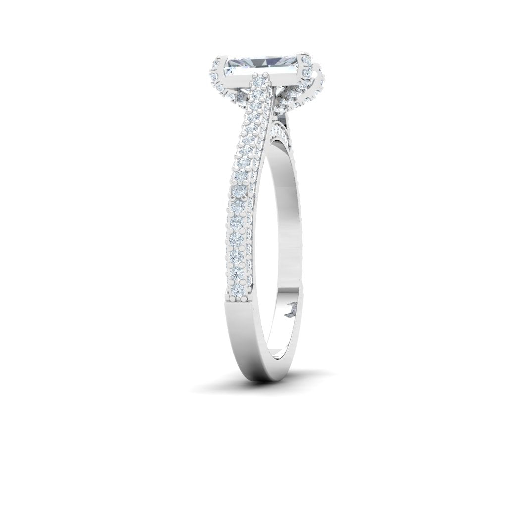 Skies Radiant Cut Micro Pavé Moissanite Engagement Ring White Gold