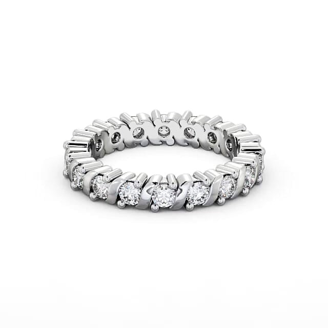 Sofie Full Eternity Round Moissanite Tension and Prong Set Ring