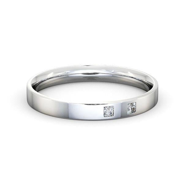 Sofie Two Princess Diamonds Flat Court Wedding Ring