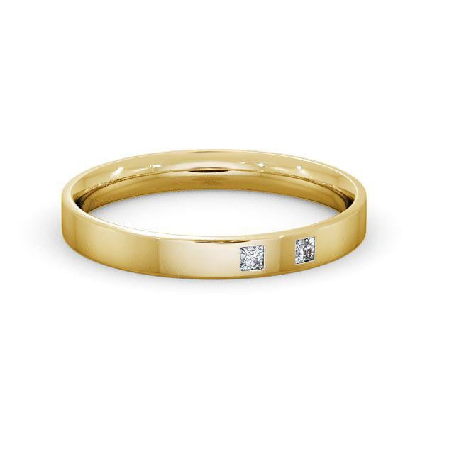 Sofie Two Princess Diamonds Flat Court Wedding Ring