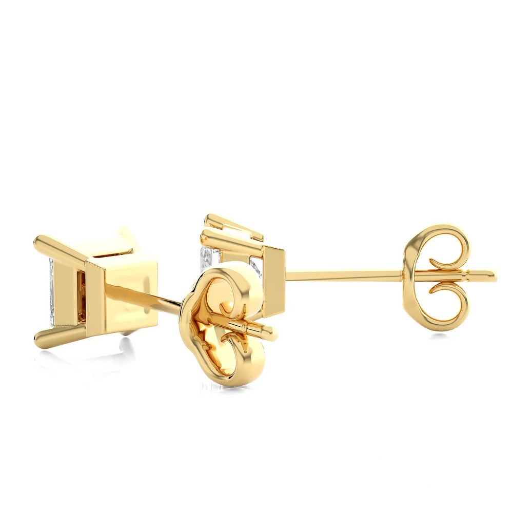 Solitaire Princess Cut Sway Lab Diamond Studs Earrings 
