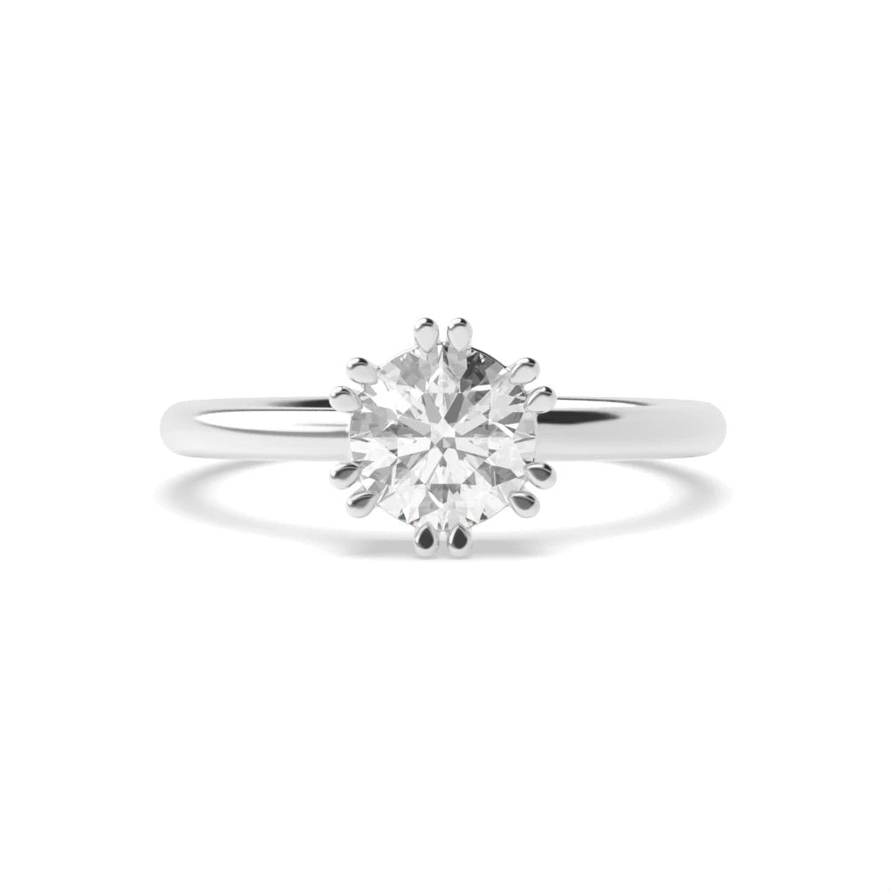 Sophia 6 Prong Round Lab Grown Diamond Double Claws Classic Solitaire Engagement Ring