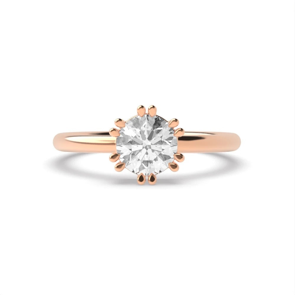 Sophia 6 Prong Round Lab Grown Diamond Double Claws Classic Solitaire Engagement Ring