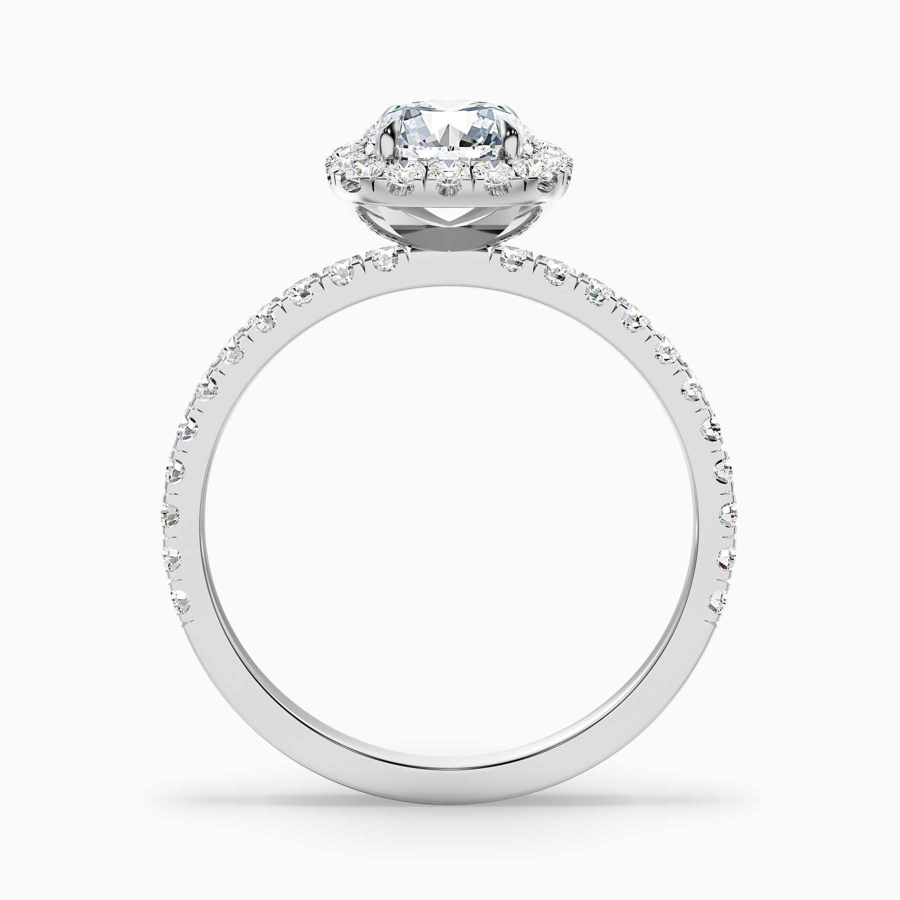 Sovereign 1 Carat Round Cut Halo Pave Lab Grown Diamond Ring 