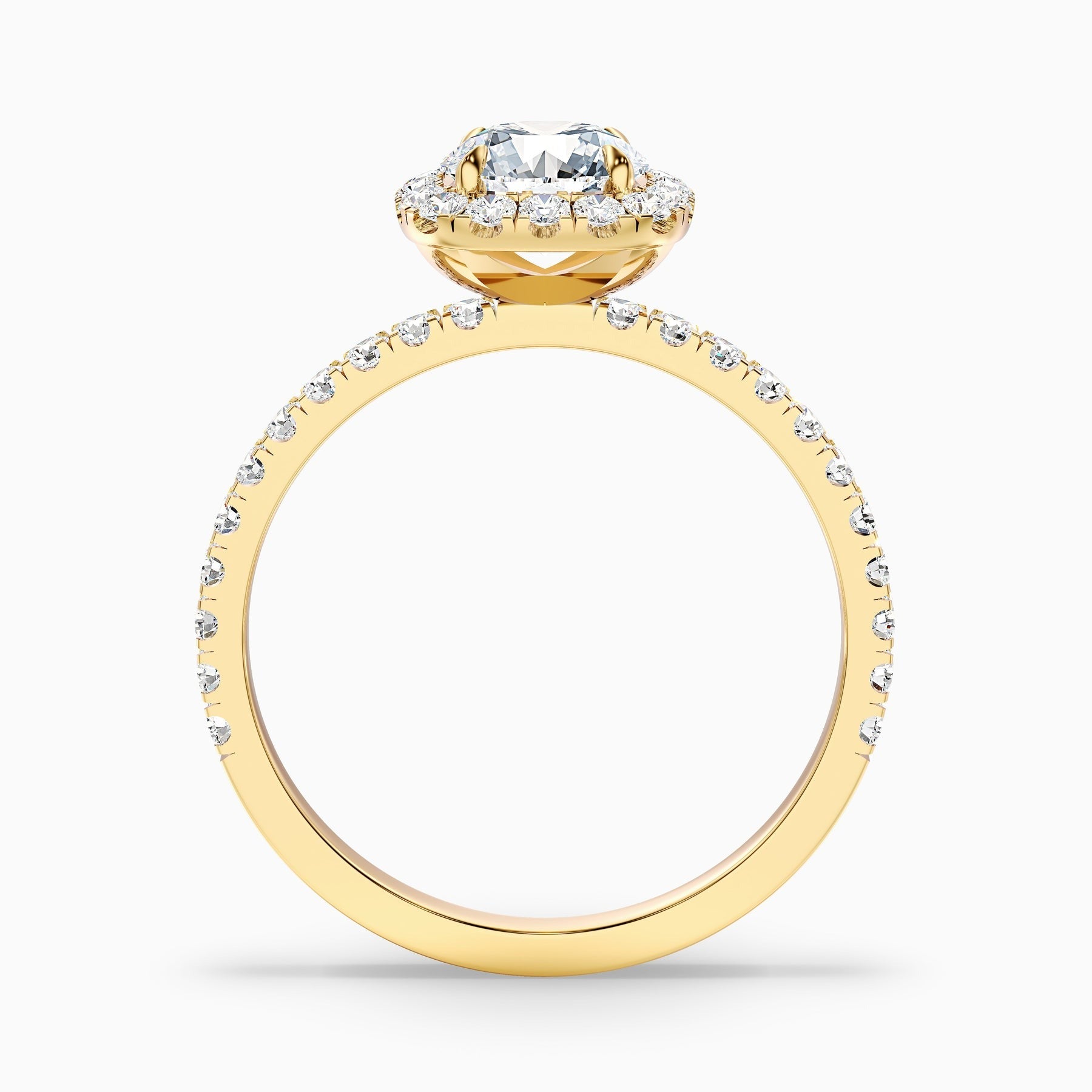 Sovereign 1 Carat Round Cut Halo Pave Lab Grown Diamond Ring 